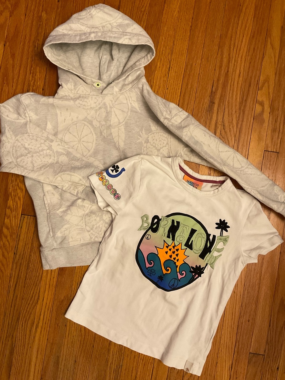 SCOTCH & SODA 2pcs T-shirt & Jacquard Hoodie Youth Boys Girls Unisex 8 (Small)